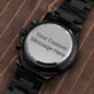 Signature Moments: Engravable Black Chronograph Watch for Him