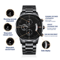 Signature Moments: Engravable Black Chronograph Watch for Him