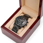 Signature Moments: Engravable Black Chronograph Watch for Him