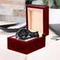Signature Moments: Engravable Black Chronograph Watch for Him